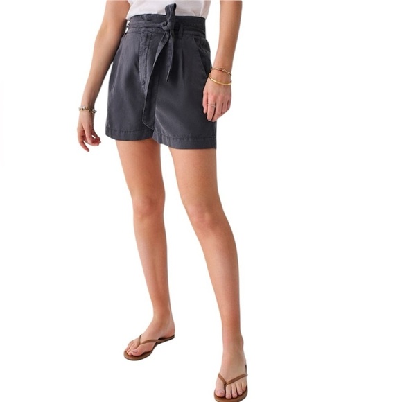 Faherty | Women’s Arlie Tie Waisted Shorts Grey Linen Blend Size XL NWT - Picture 1 of 7